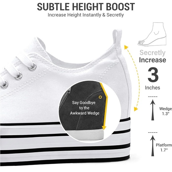 Sneakers White Platform Refrese Size 8 - Picture 3 of 8